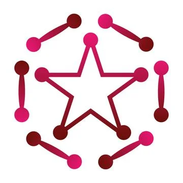 Network Star Connection Logo Design Community Vector Stock Illustration