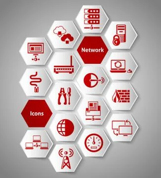 Network stickers set 스톡 일러스트