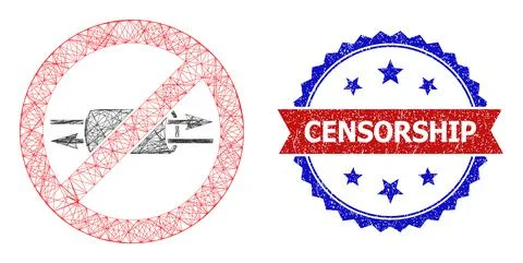 Network Stop VPN Mesh and Unclean Bicolor Censorship Stamp Seal Stock Illustration