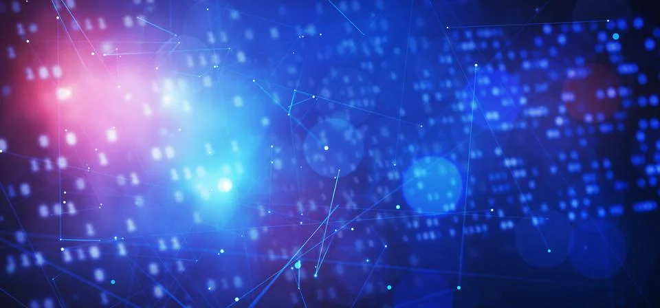 Network structure background. Wide banner. Artificial Intelligence. Big dat.. イラスト素材