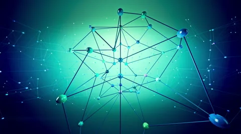 Network structure at blue background. Stock Footage 51838471