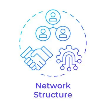 Network structure blue gradient concept icon Stock Illustration