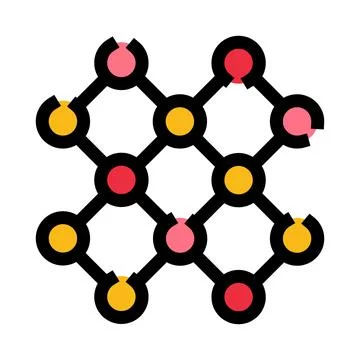 Network structure connecting abstract data grid elements Stock Illustration