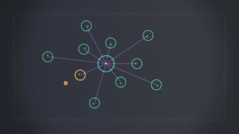 Network structure with connecting nodes and lines over Stock Footage 339579230