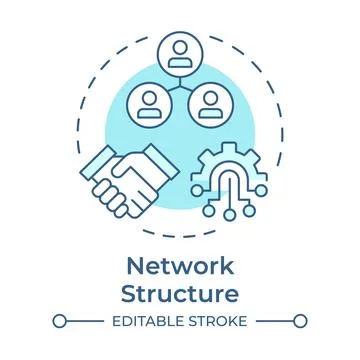 Network structure soft blue concept icon Stock Illustration