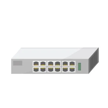 Network switch 12 port Stock Illustration