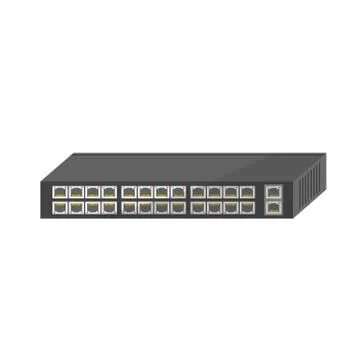 Network switch 24 port Stock Illustration