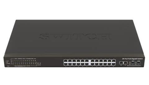Network switch with 24 ports. 3D rendering 스톡 일러스트