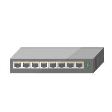 Network switch 8 port Stock Illustration