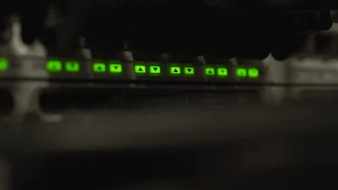 Network Switch and Ethernet Cables Patched into Local Network and IPTV Stock Footage 102871570