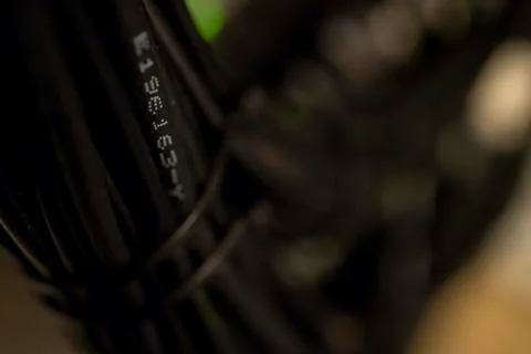 Network Switch and Ethernet Cables Patched into Local Network and IPTV Stock Photos