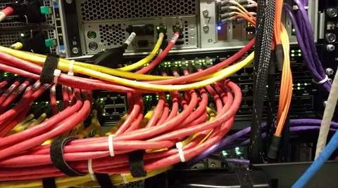 Network switch with blinking lights Stock Footage 55765113