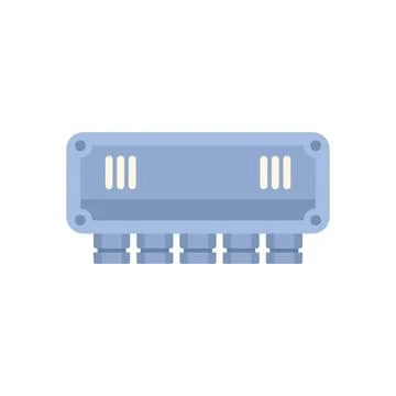 Network switch connecting and distributing internet signal Stock Illustration