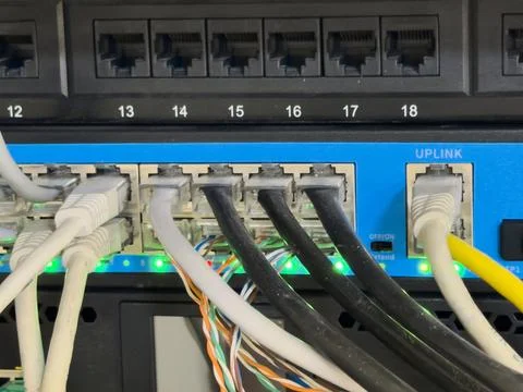Network Switch Connectivity - Gigabit Ethernet Network Foto stock