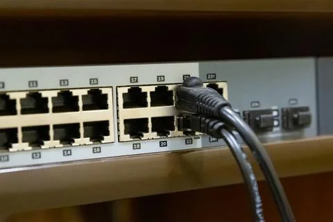 Network switch to create a single computer system and peripherals Stock Photos