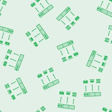 Network switch data center glyph seamless pattern Stock Illustration