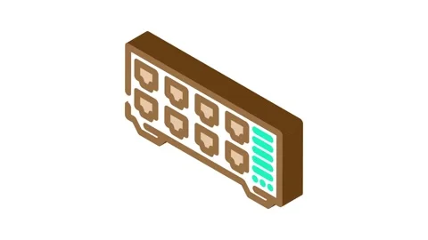 Network switch data center isometric icon animation Stock Footage 327279682