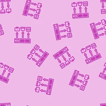 Network switch data center line seamless pattern Illustrazione stock