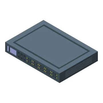 Network switch device connecting computers in data center Stock Illustration