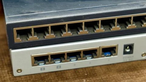 Network Switch for five and eight ports Stockfoto's