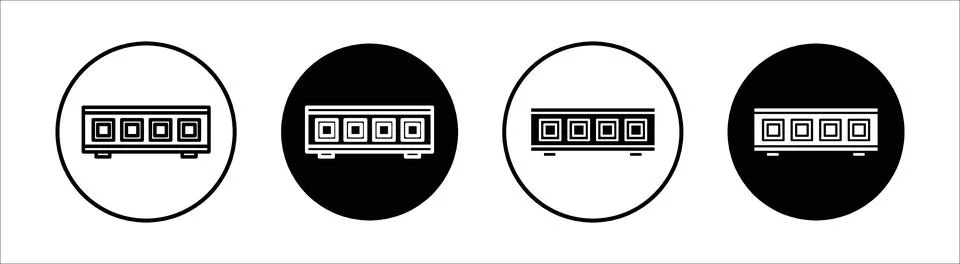 Network switch flat line icon set. Network switch Thin line illustration vect Stock Illustration