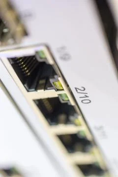 Network switch front panel Stock Photos