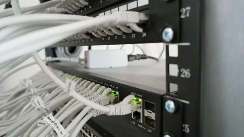 Network switch, hardware Stock Footage 79615625