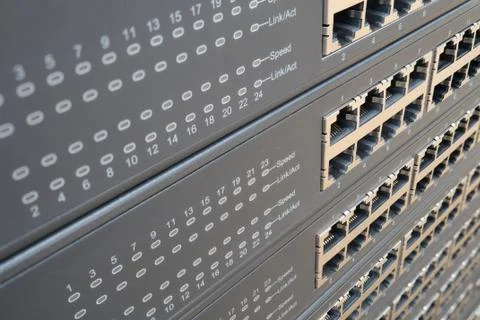 Network switch hub Stock Photos