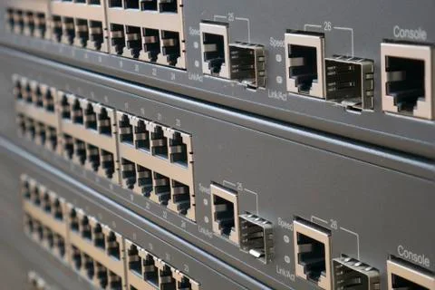 Network switch hub Stock Photos