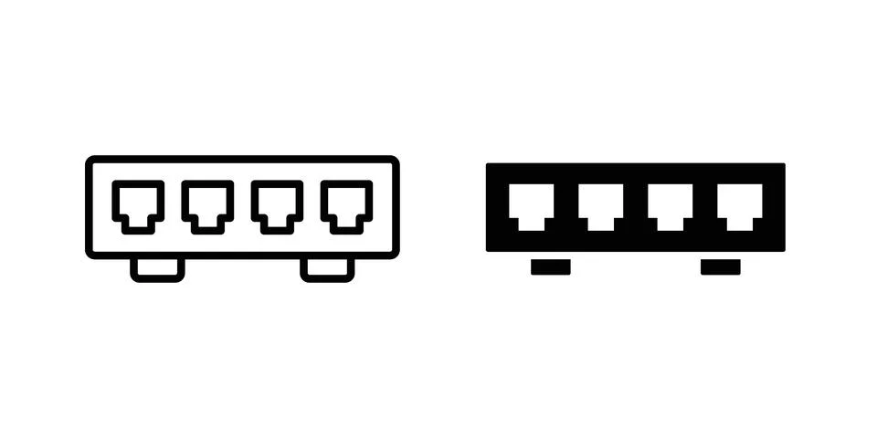 Network switch icon concept logo design collection 스톡 일러스트