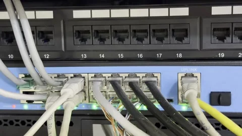 Network switch setup in data center Stock Footage 332556668