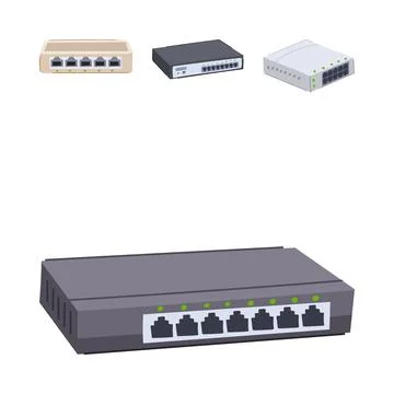 Network switches providing internet connectivity devices Stock Illustration