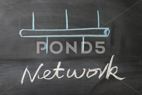 Network symbol and text Stock Photos