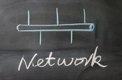 Network symbol and text Stock Photos