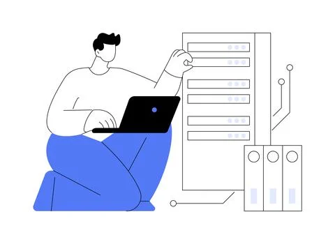 Network system administrator isolated cartoon vector illustrations. Stock Illustration