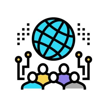 Network system color icon vector illustration Stock Illustration