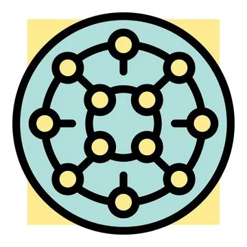 Network system connecting multiple devices with stable signal icon Stock Illustration