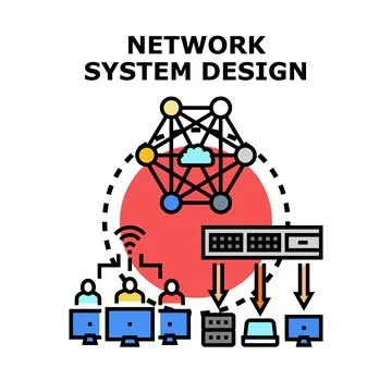 Network system design architecture planning and data management イラスト素材