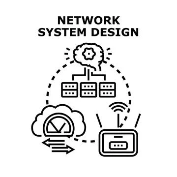 Network system design planning global data exchange 스톡 일러스트