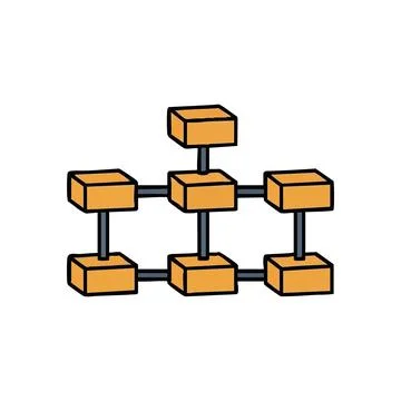 (Network System Diagram. Visual representation of interconnected units, sym.. Stock Illustration
