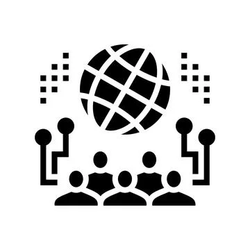 Network system glyph icon vector illustration Stock Illustration