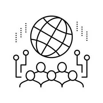 Network system line icon vector illustration Stock Illustration