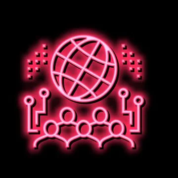 Network system neon glow icon illustration Illustrazione stock