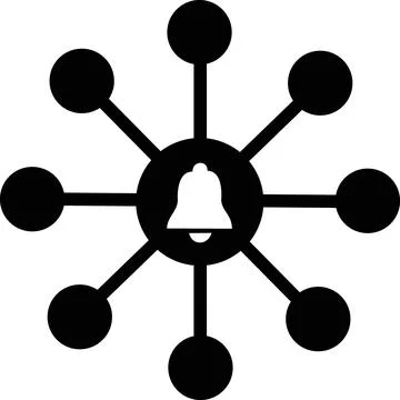 Network system notification alert hub icon Stock Illustration