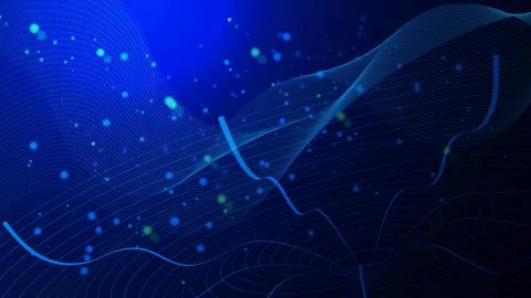 Network system with particles for data transmission concept Stock Illustration