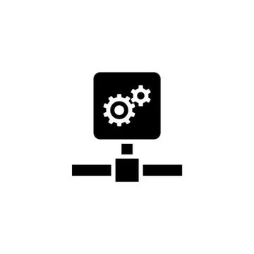 Network System Settings Flat Vector Icon Illustrazione stock