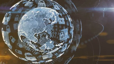 Network system transfer of secure data in the blockchain over network Stock Footage 79548588