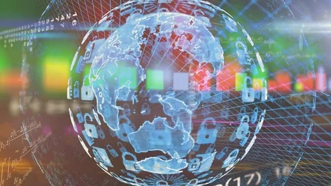 Network system transfer of secure data in the blockchain over network Stock Footage 79938222