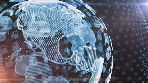 Network system transfer of secure data in the blockchain over network 스톡 일러스트