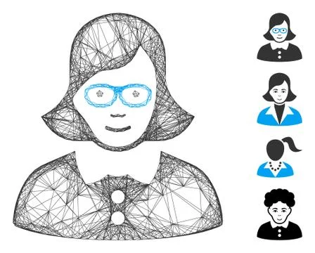 Network Teacher Lady Vector Mesh Illustrazione stock